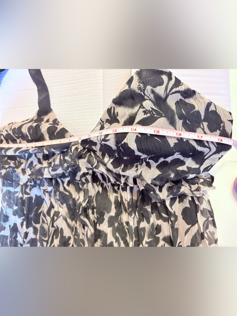 NWT- J.Crew Black and Cream Floral V-Neck Midi Dress - Picture 10 of 12